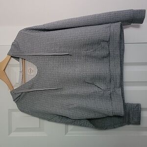 One Step Up Waffle Knit Hoodie Size 1X Grey